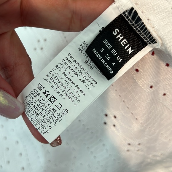 SHEIN White Eyelet Cardigan - Picture 7 of 8
